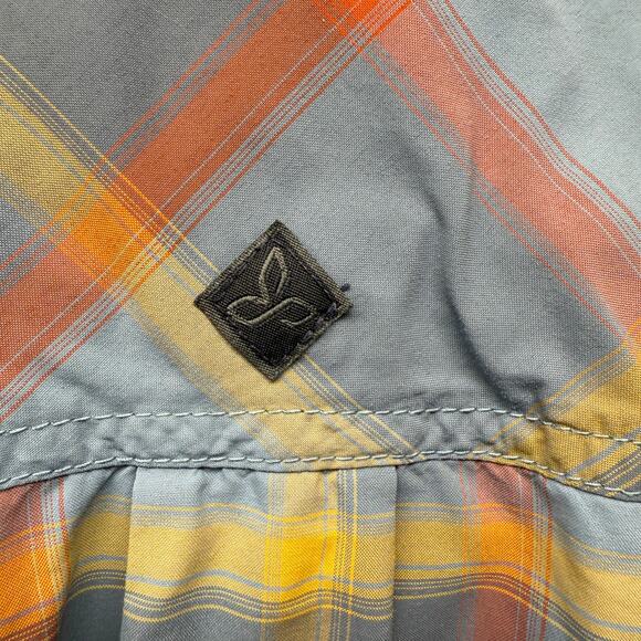 Prana Cayman Plaid Short Sleeve Button Up Performance Shirt Size S - Picture 6 of 11